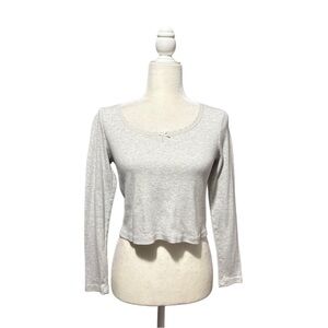 Gray Long Sleeve Top